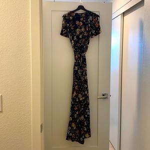 Divine Days Black Floral Print Wrap Maxi Dress
